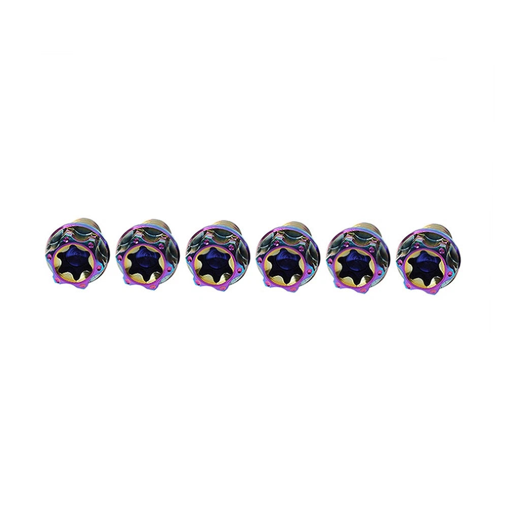 6pcs Titanium M10x20mm Torx Head Flange Screws for Motorcycle Bike