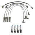 Denso 8mm Wire Set & 4 U-Groove Spark Plugs Kit for Ford Mercury L4