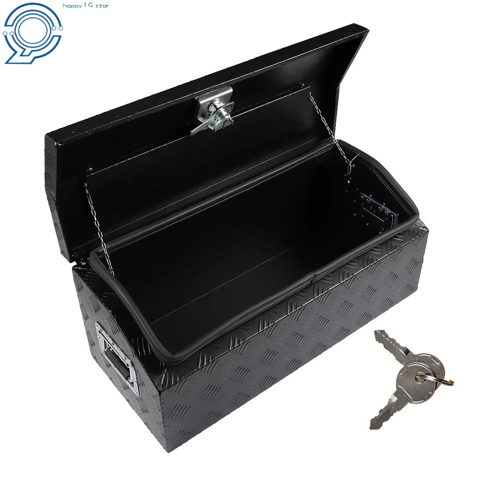 30" Black Aluminum Truck Tool Box for Pickup Trailer (Fits Most Models)