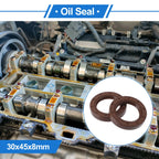 2X Oil Seal Rotary Shaft Seal FKM Rubber 30x45x8mm for Various Models
