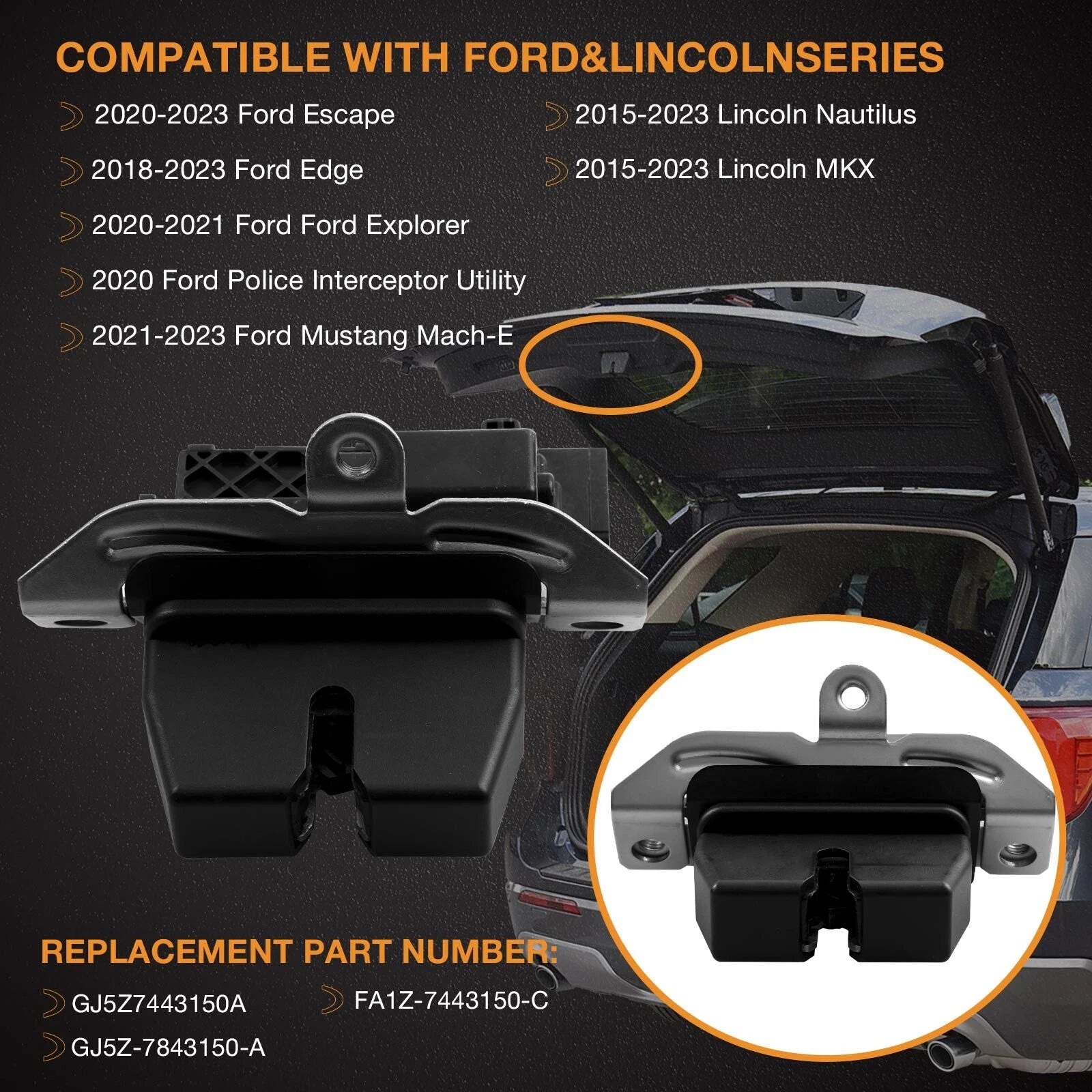 Liftgate Trunk Lock Actuator Motor for Ford Edge Escape Expedition (2015-2025)