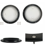 8 Inch Round Deck Hatch Cover for Boat Yacht (Black ABS, 6 Hole)
