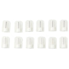 Set of 12 Curtain Hooks for Curtain Rods - Self-Adhesive, White