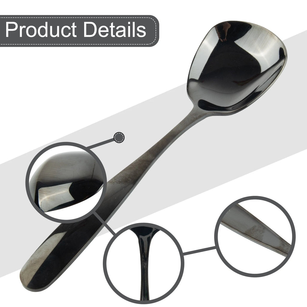 Set of 4 Mirror Polish Large Spoons for Hotels Kitchens
