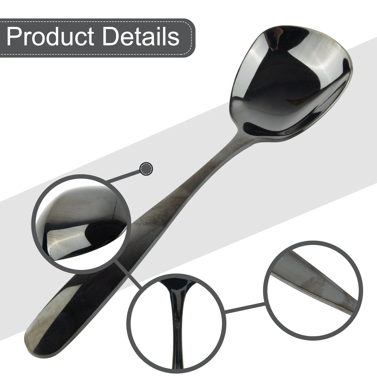 Set of 4 Mirror Polish Large Spoons for Hotels Kitchens