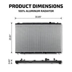 Replacement Aluminum Radiator CU13626 for Honda CR-V 1.5L L4 (2017–2022)