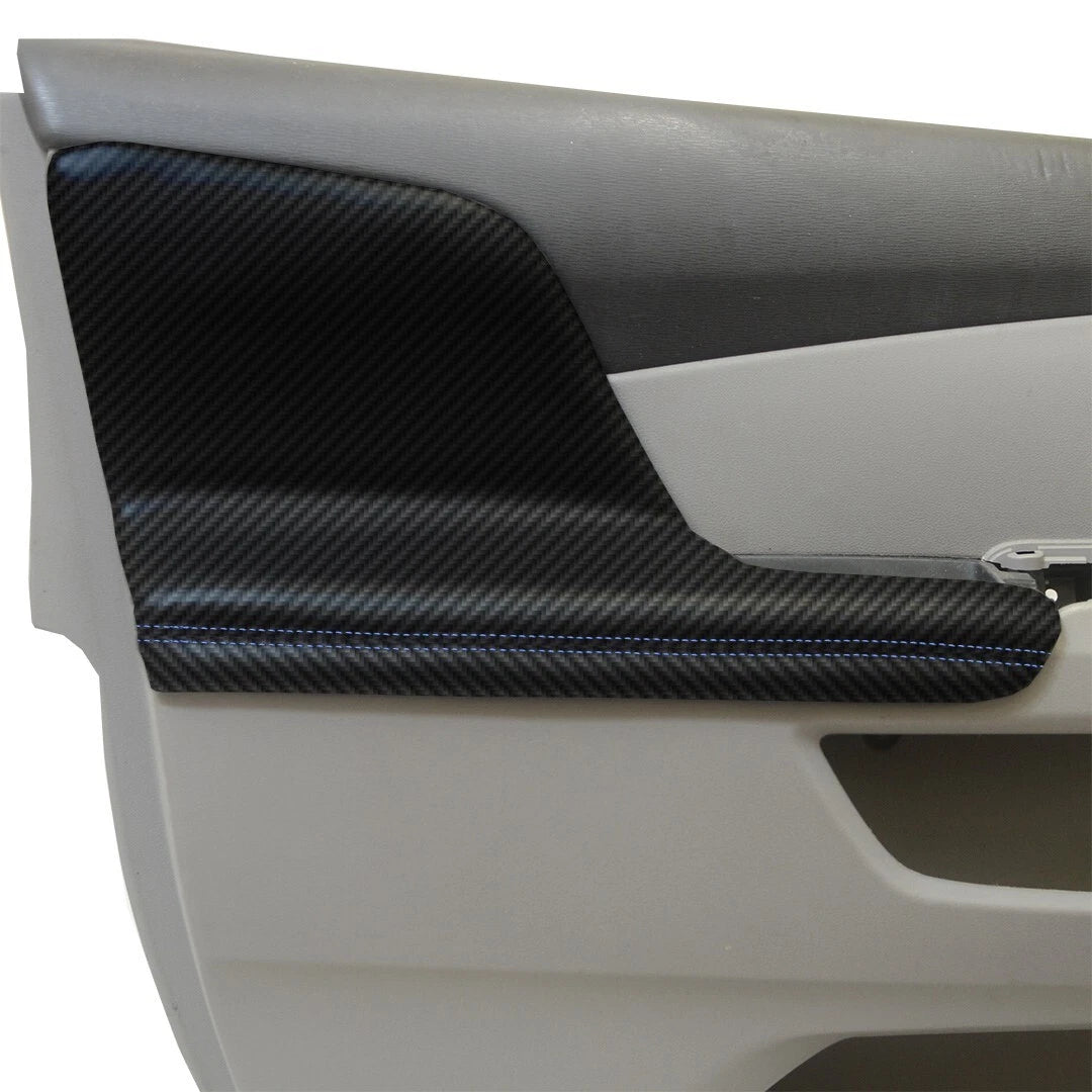 2X Door Armrest PVC Carbon Fiber for Honda Odyssey (2011–2017) Blue Stitch