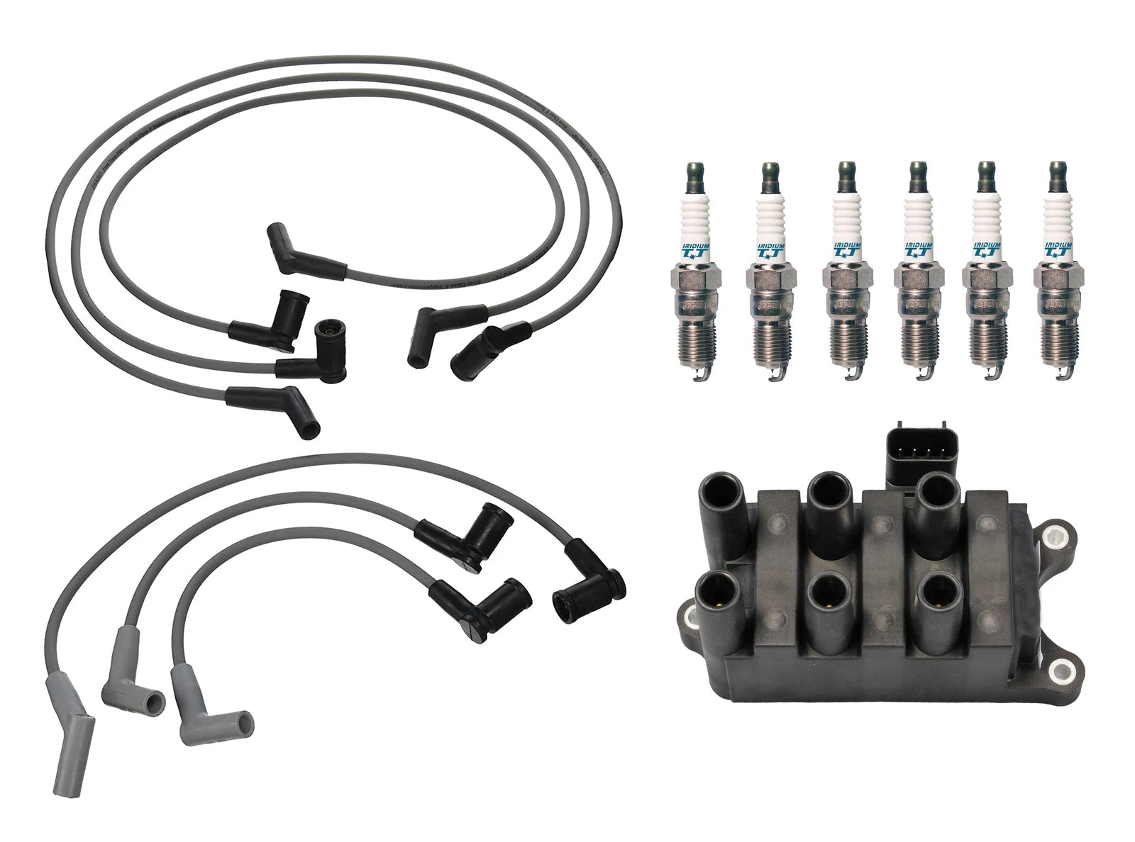 Set of 6 Denso Ignition Coil & Iridium TT Spark Plugs for Ford Windstar (1995–2003)