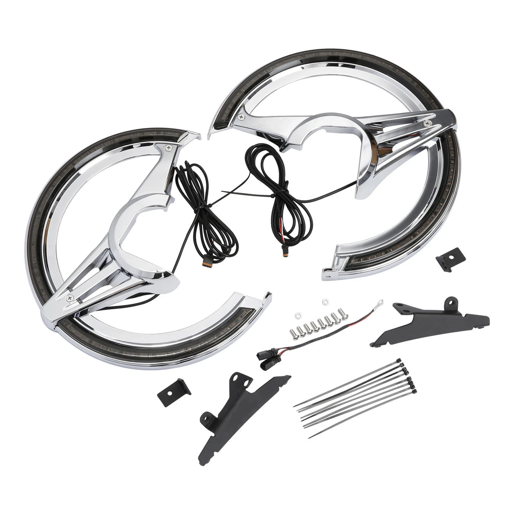 Brake Rotor Covers LED Amber Light Smoke Lens for Honda Goldwing 1800 (2018–2025)