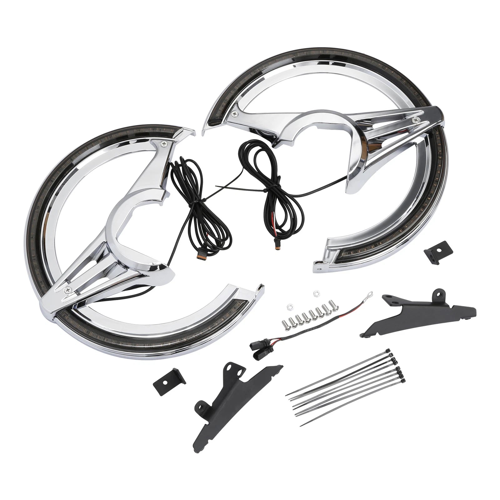 Brake Rotor Covers LED Amber Light Smoke Lens for Honda Goldwing 1800 (2018–2025)