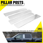 4X Chrome Pillar Post Door Trim for Ford F150 Super Cab/Crew V (2015–2021)