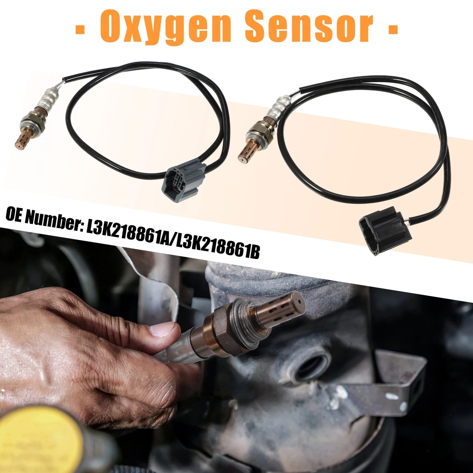 2 Pcs Up and Downstream Oxygen Sensor for Mazda 3 L4 (2004–2005) No.L3K218861A