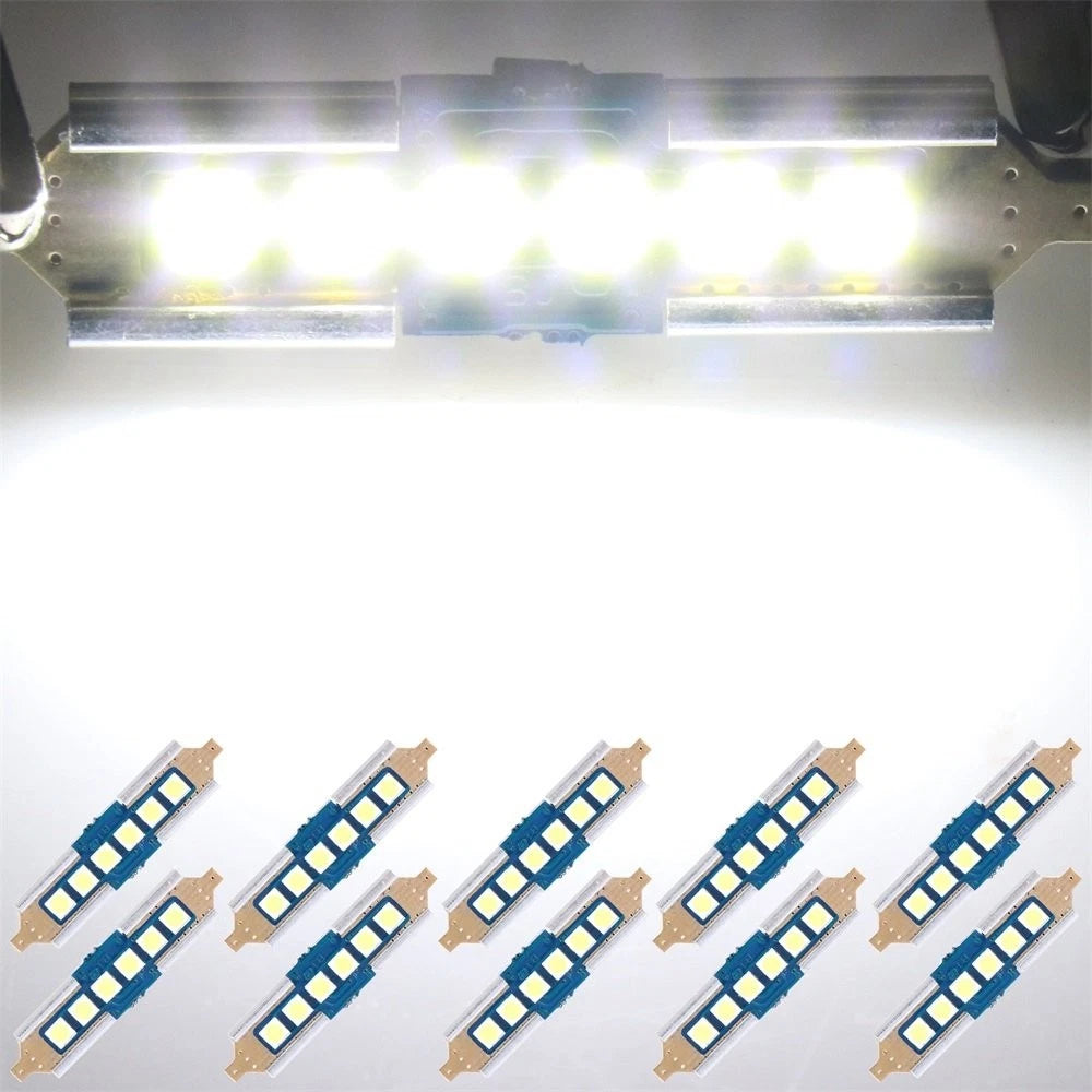10x 39mm 3030-6-SMD LED Festoon Interior Light for