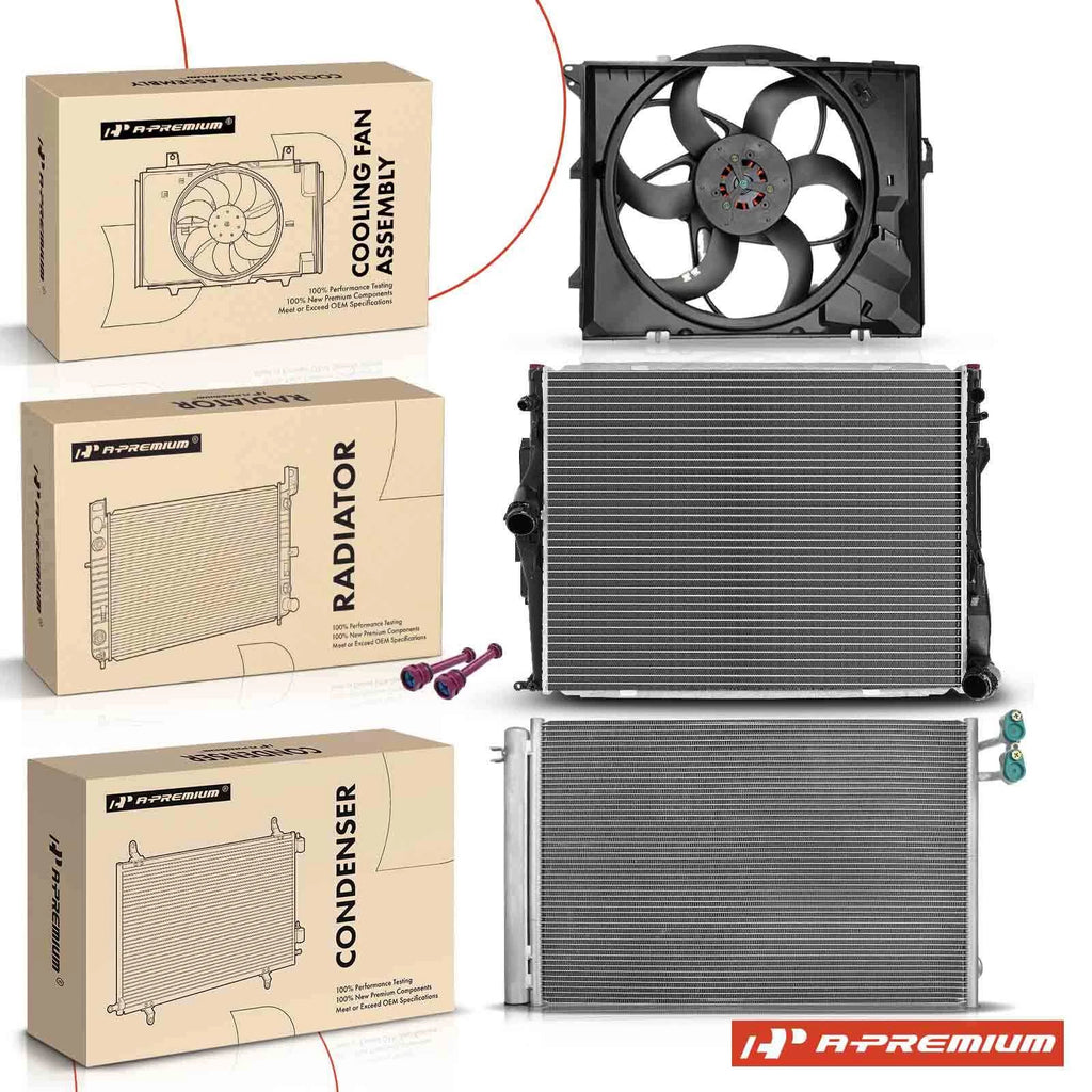 Radiator, A/C Condenser & Cooling Fan for BMW 3 Series (2006–2013)