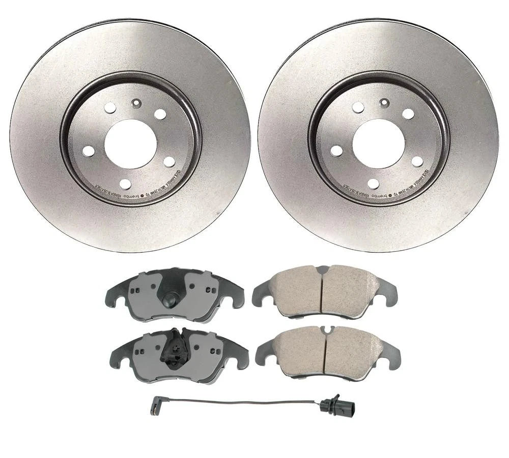 Front Brake Kit Set of 4 Euro Pads & 320mm PVT Disc Rotors for Audi Q5 (2009–2011)