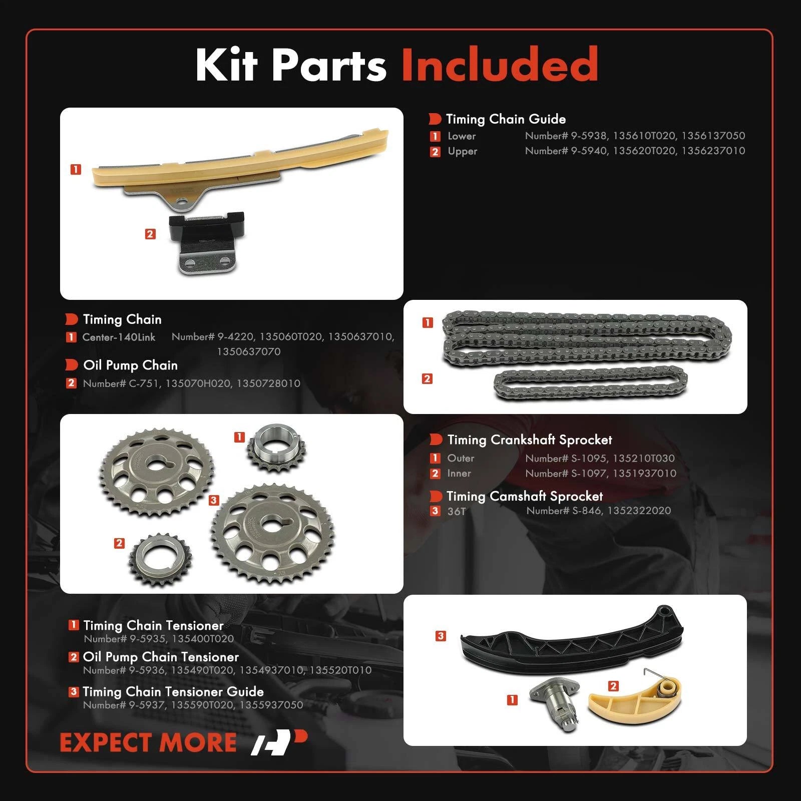 Timing Chain Kit for Toyota Prius & Lexus CT200h (2010-2019)
