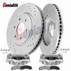 Front Drilled Rotors & Calipers + Brake Pads for Ford F-150, Expedition