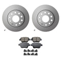 Hella Rear Rotor & Akebono EURO Ceramic Brake Pad Kit for A3 Golf GTI Jetta Passat (2006–2016)