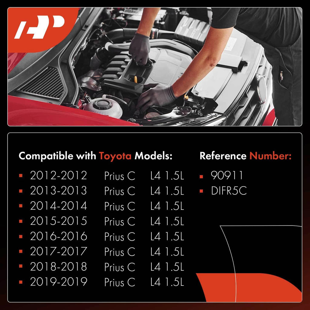 Double Iridium Spark Plugs for Toyota Prius C (2012–2019) 1.5L EV-GAS