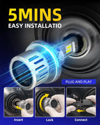 2X H13 9008 LED Headlight Kit for 6500k 32000 Lumens