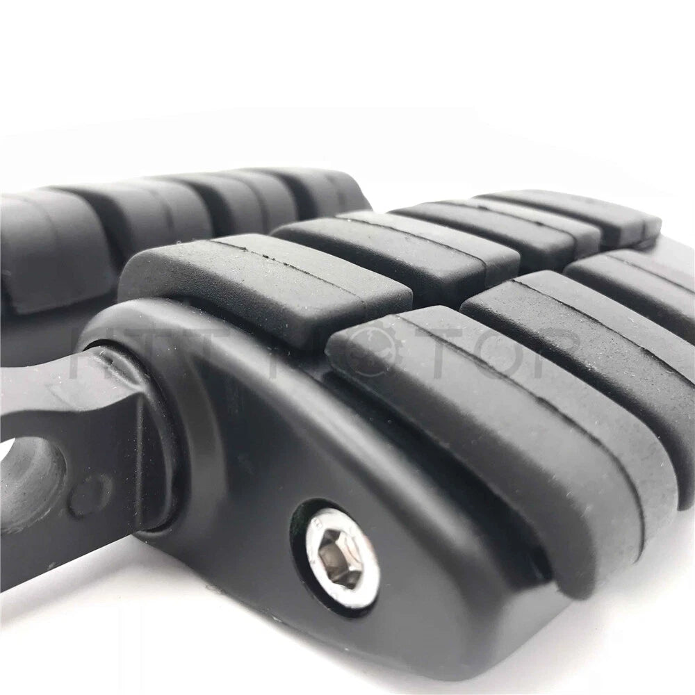Black Dually Foot Rest Pegs for Harley Touring Electra Glide Softail Dyna (2000–2023)