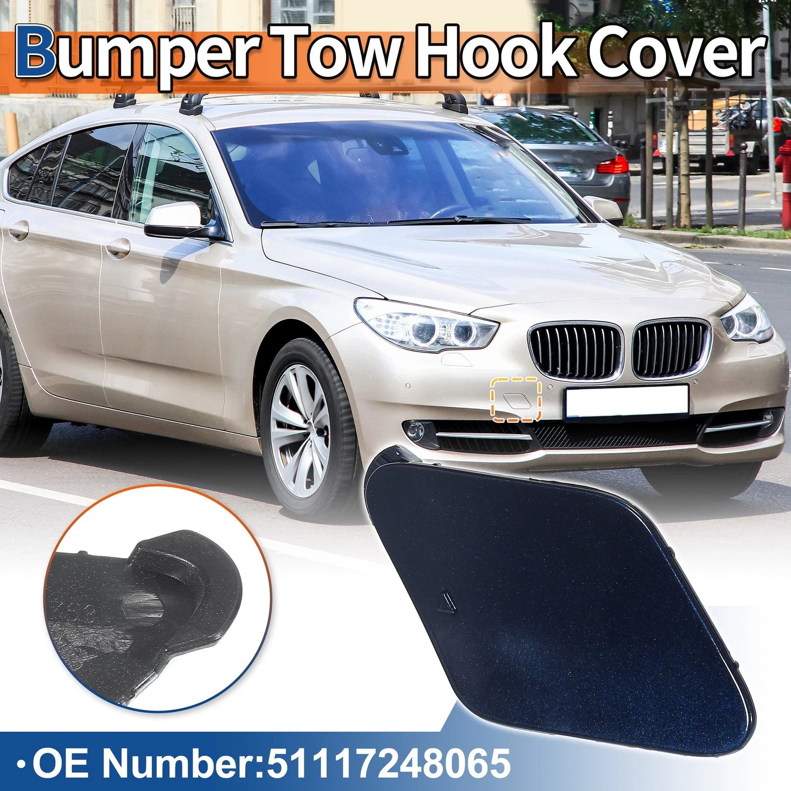 Tow Hook Cover for BMW 535i (2011–2016) No. 51117248065 Deep Sea Blue