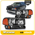 2X Headlight Assembly for GMC Sierra 1500 Yukon XL (1999–2007) Black
