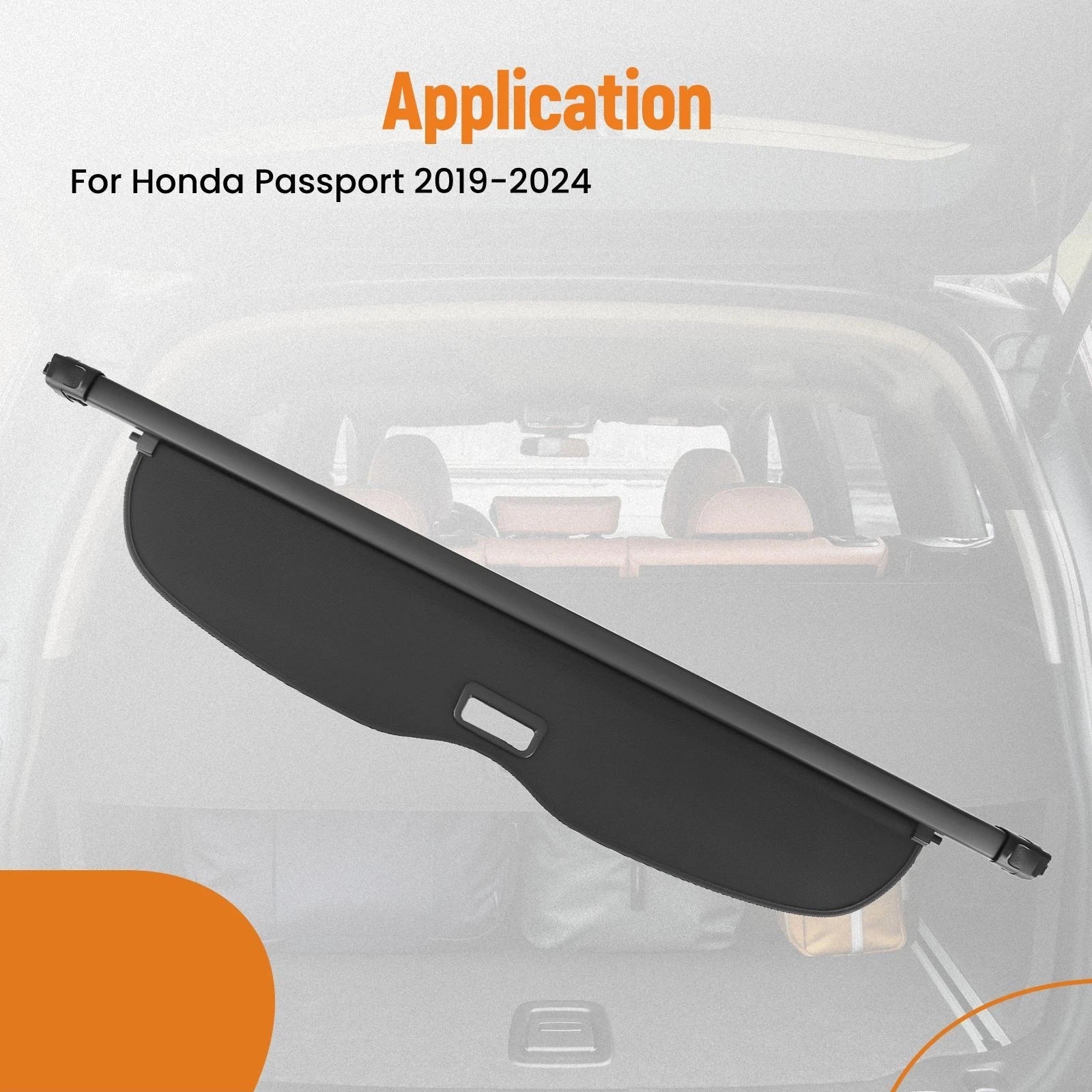 Luggage Cover Parcel Shelf for Honda Passport (2019–2024) Black ABS
