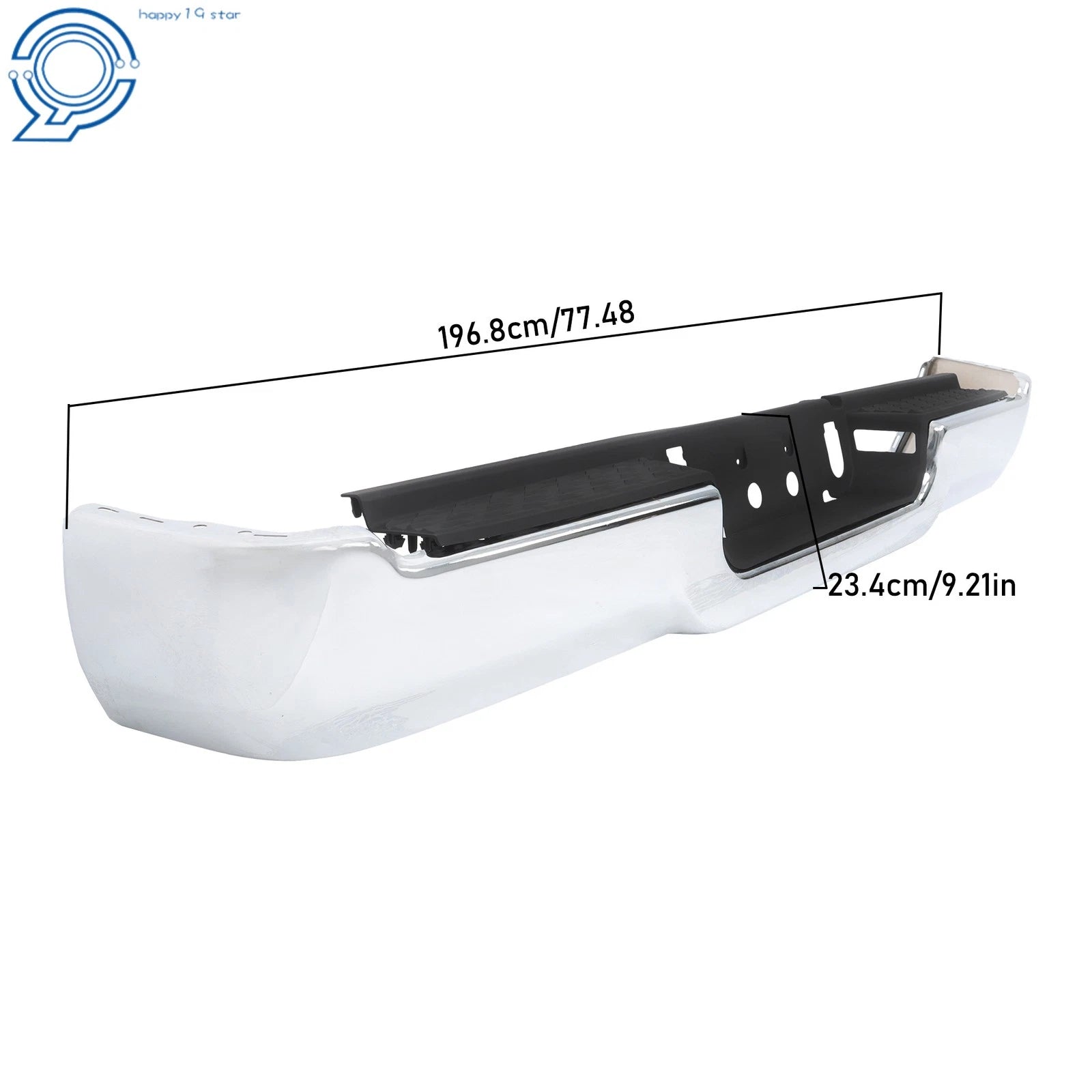 Set of 2 Steel Chrome Rear Bumper Face Bar and Step Pad for RAM 2500 3500 (2019–2024)