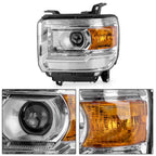 Pair Headlights for GMC Sierra 1500 2014–2018, 2500 HD 2015–2019, 3500 HD