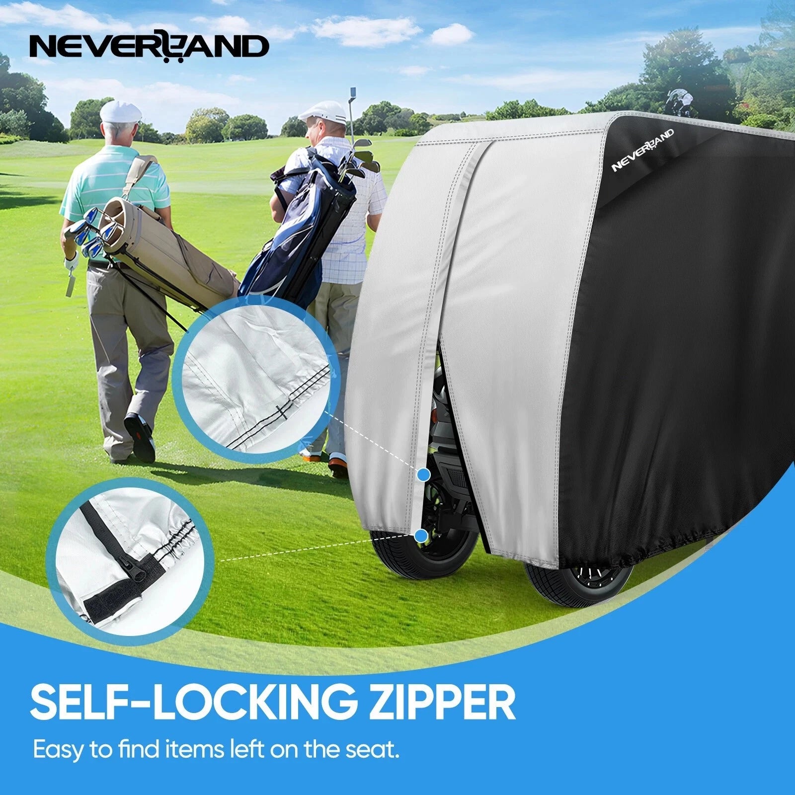 Golf Cart Cover for EZGO, Club Car, Yamaha (4 Passenger)