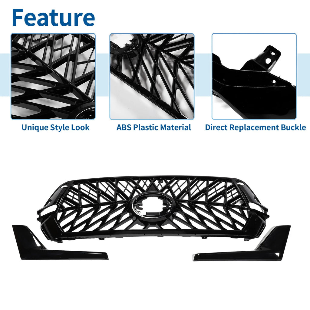 Front Upper Hood Bumper Grille for Toyota Land Cruiser LC200 (2016–2020)