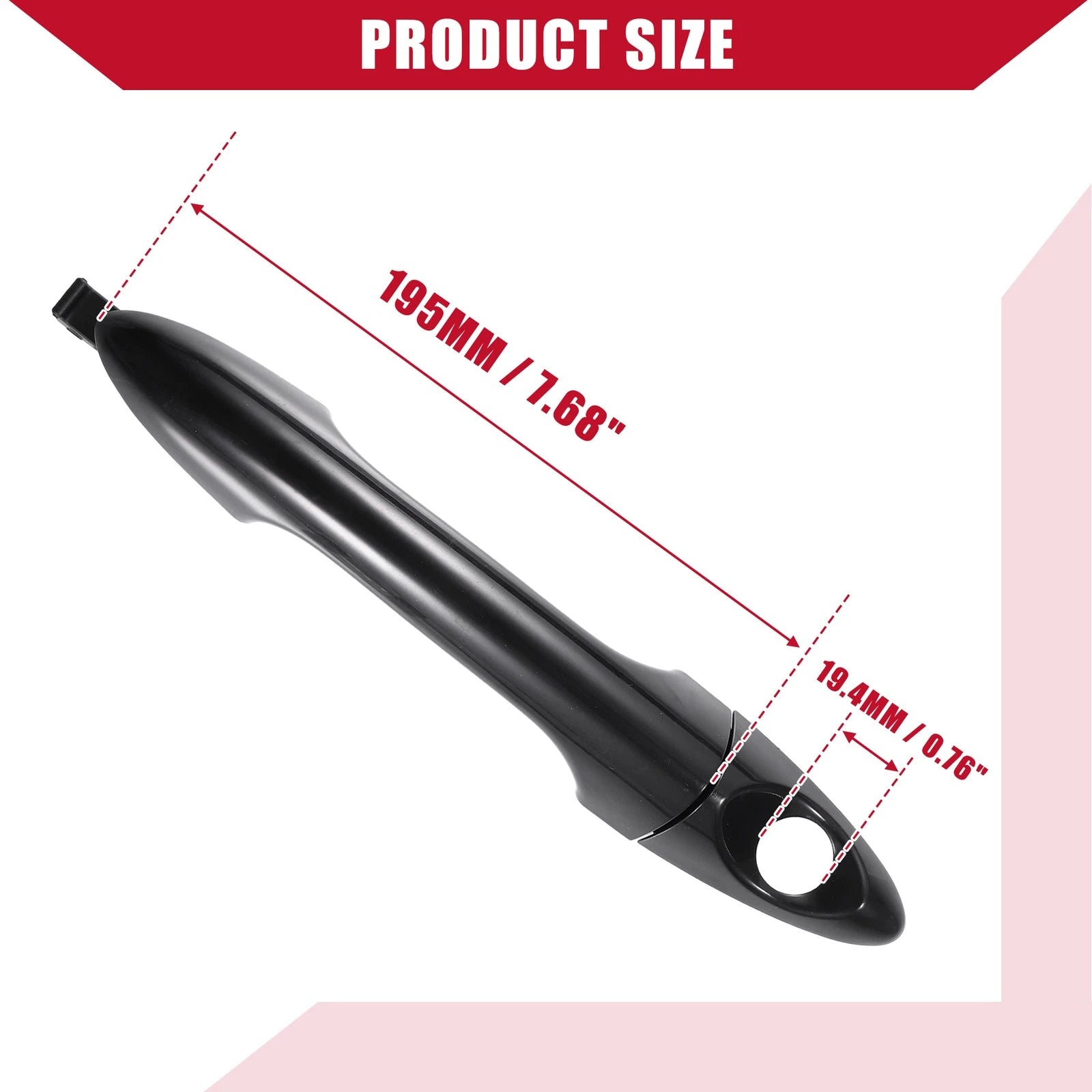 Set of 2 Door Handles for Hyundai Accent (2012–2017) 82651-1R000/82661-1R000