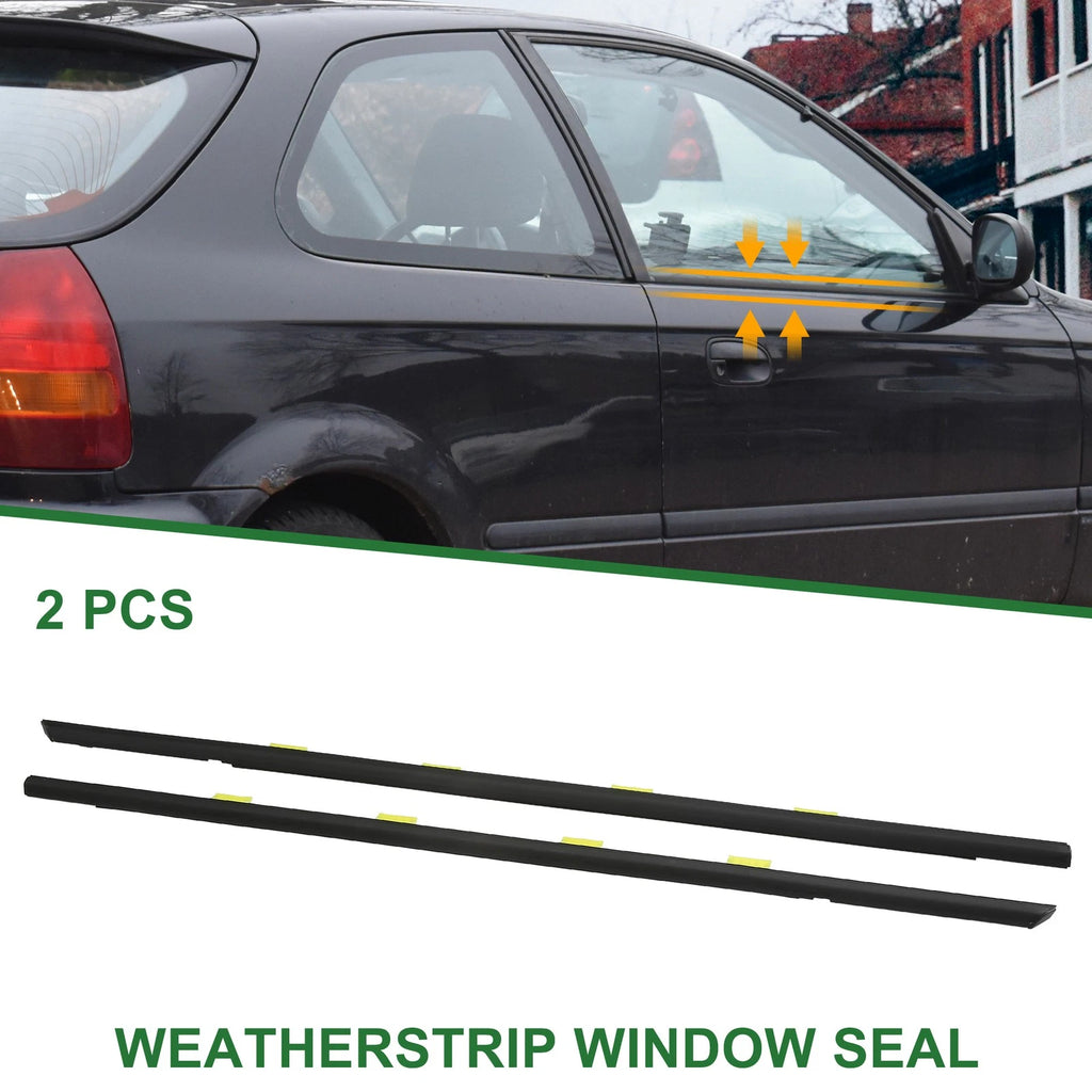 2X Front Left & Right Weatherstrip Window Seal No. 72450S04003 for Honda
