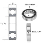 1 Pc 6210DDU Deep Groove Ball Bearing for Scooter Skateboard Wheel (50x90x20mm)