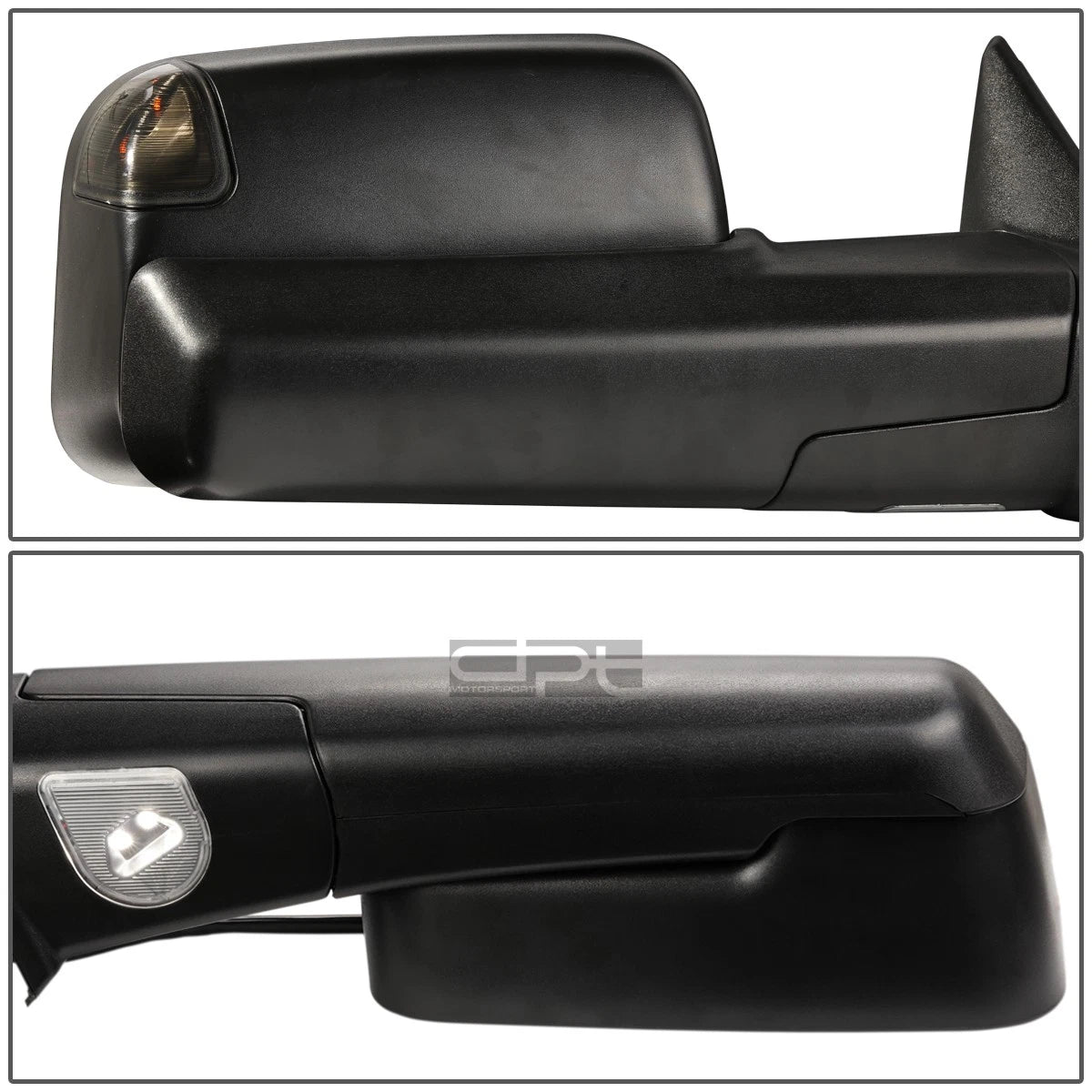Set of 2 Power Heated LED Smoked Towing Mirrors for Dodge Ram (2009–2016)