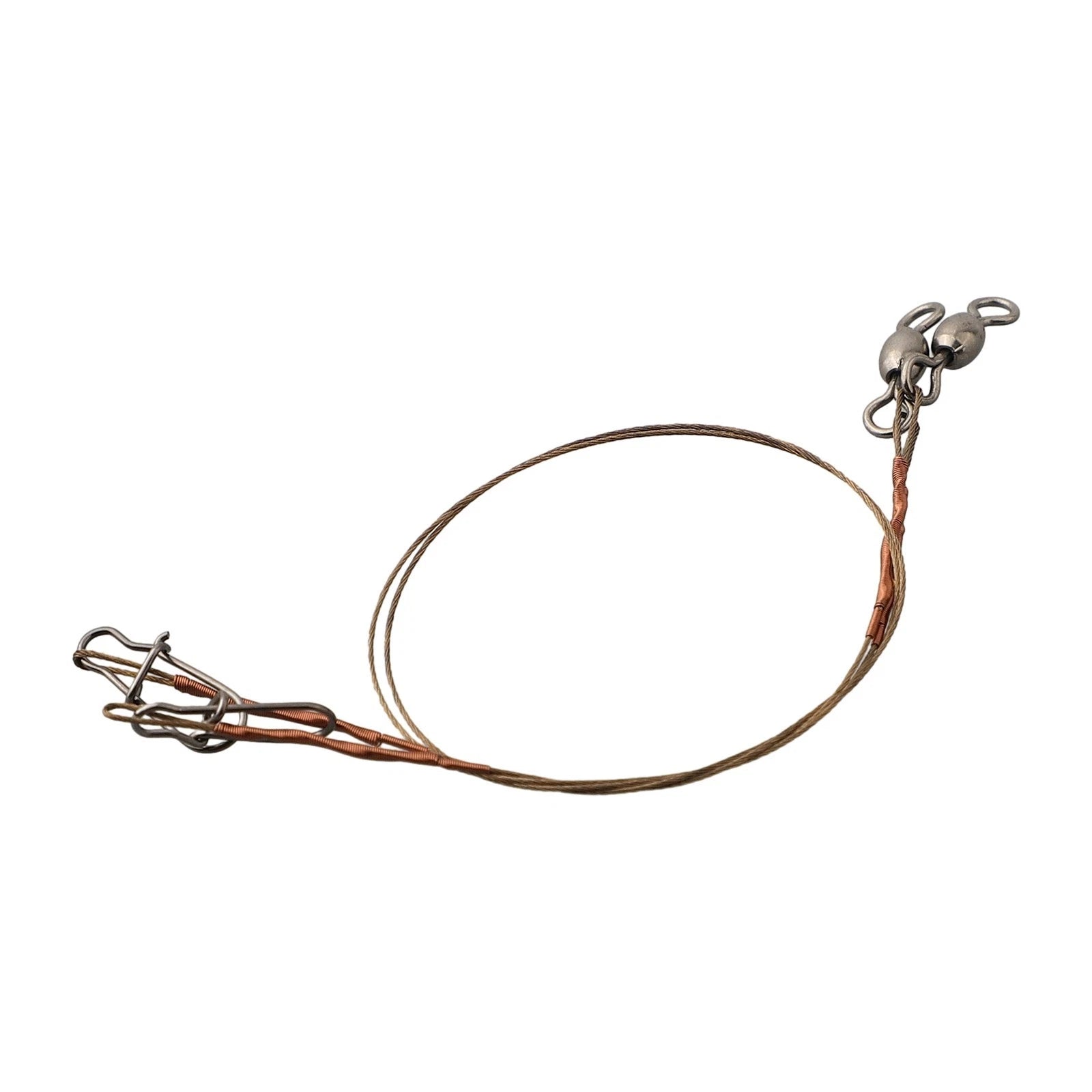 2pcs Stainless Steel Leader Wire with Swivels & Snap for Fishing