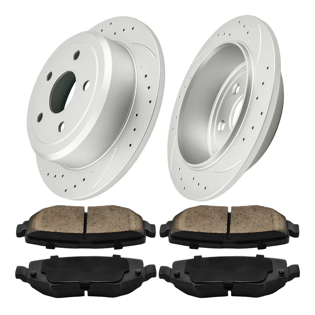 Rear Drilled & Slotted Brake Kit for Jeep Wrangler (2007–2017) (2018–2018)