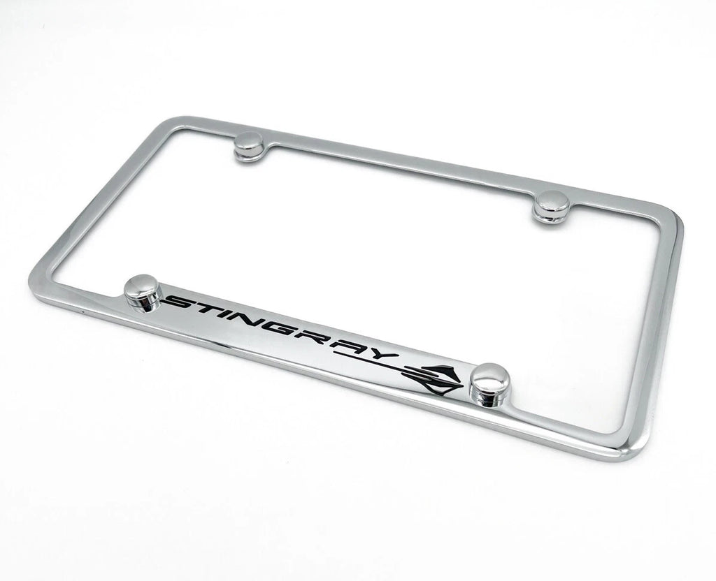 License Plate Frame Notched Chrome for Chevy C8 Corvette Stingray (2020–2024)