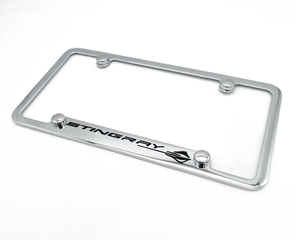License Plate Frame Notched Chrome for Chevy C8 Corvette Stingray (2020–2024)