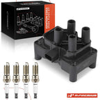 1x Ignition Coil & 4x Iridium Spark Plugs for Ford Fiesta (2011–2019)