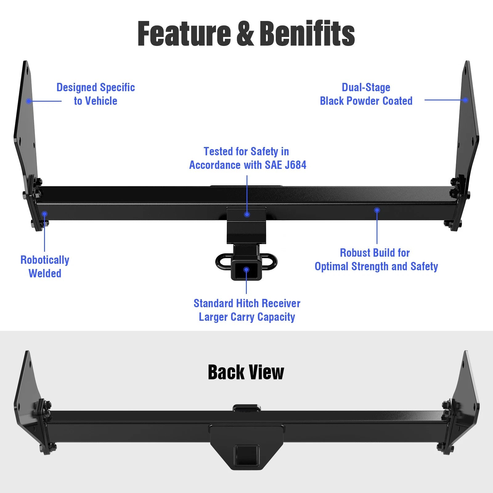 2 Inch Trailer Towing Hitch for Toyota RAV4 (2019-2024)