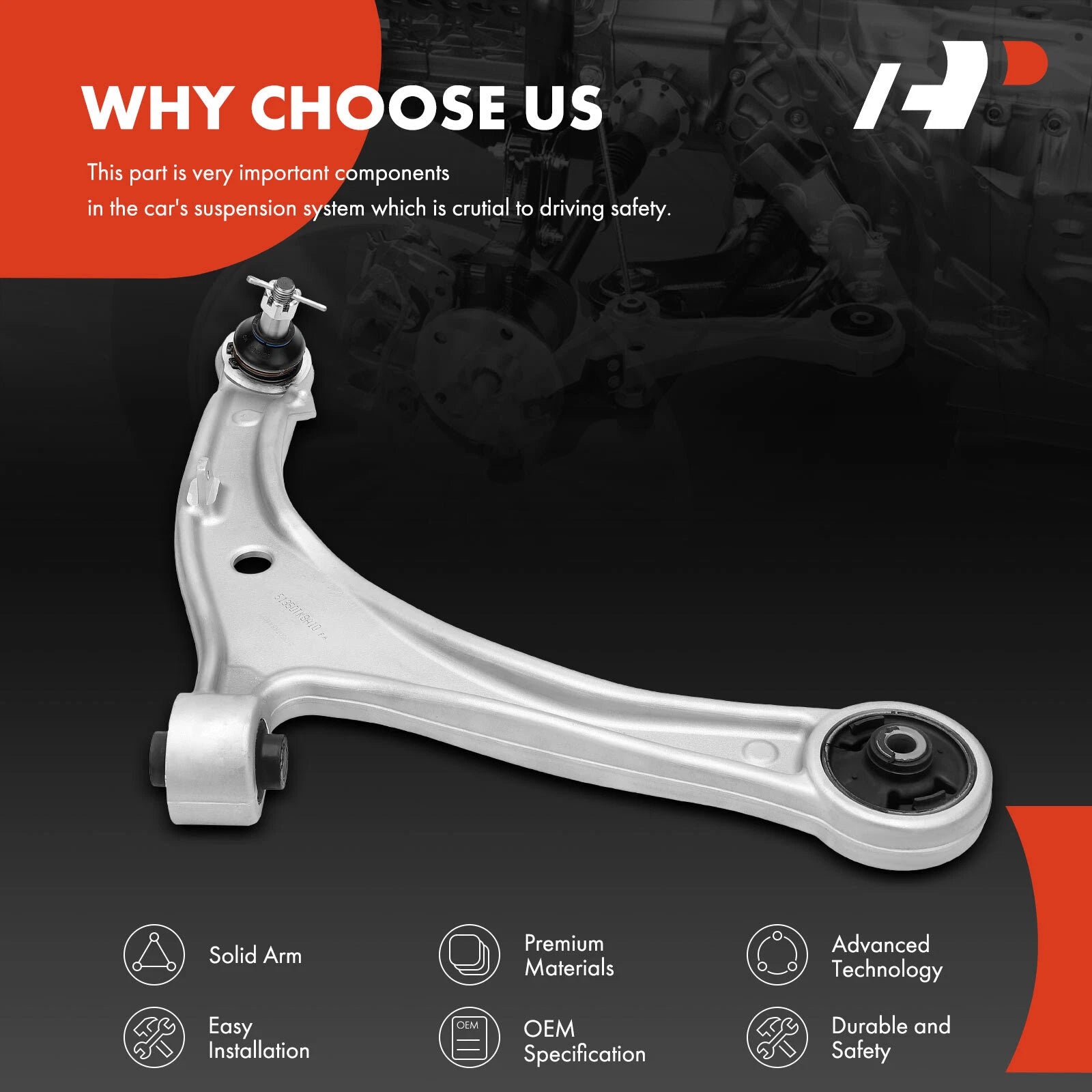 Front Right Lower Control Arm with Ball Joint for Honda Odyssey (2014-2017)