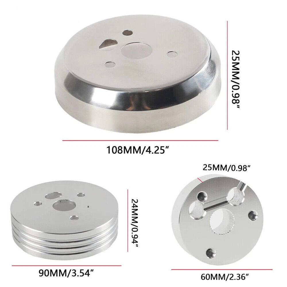 Polished Hub Adapter for GM Chevy 5 & 6 Hole Steering Wheel (Flaming River, Ididit)