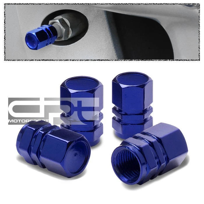 Set of 4 Aluminum Tire Rim Valve Air Port Dust Cover Caps RT059 for Universal