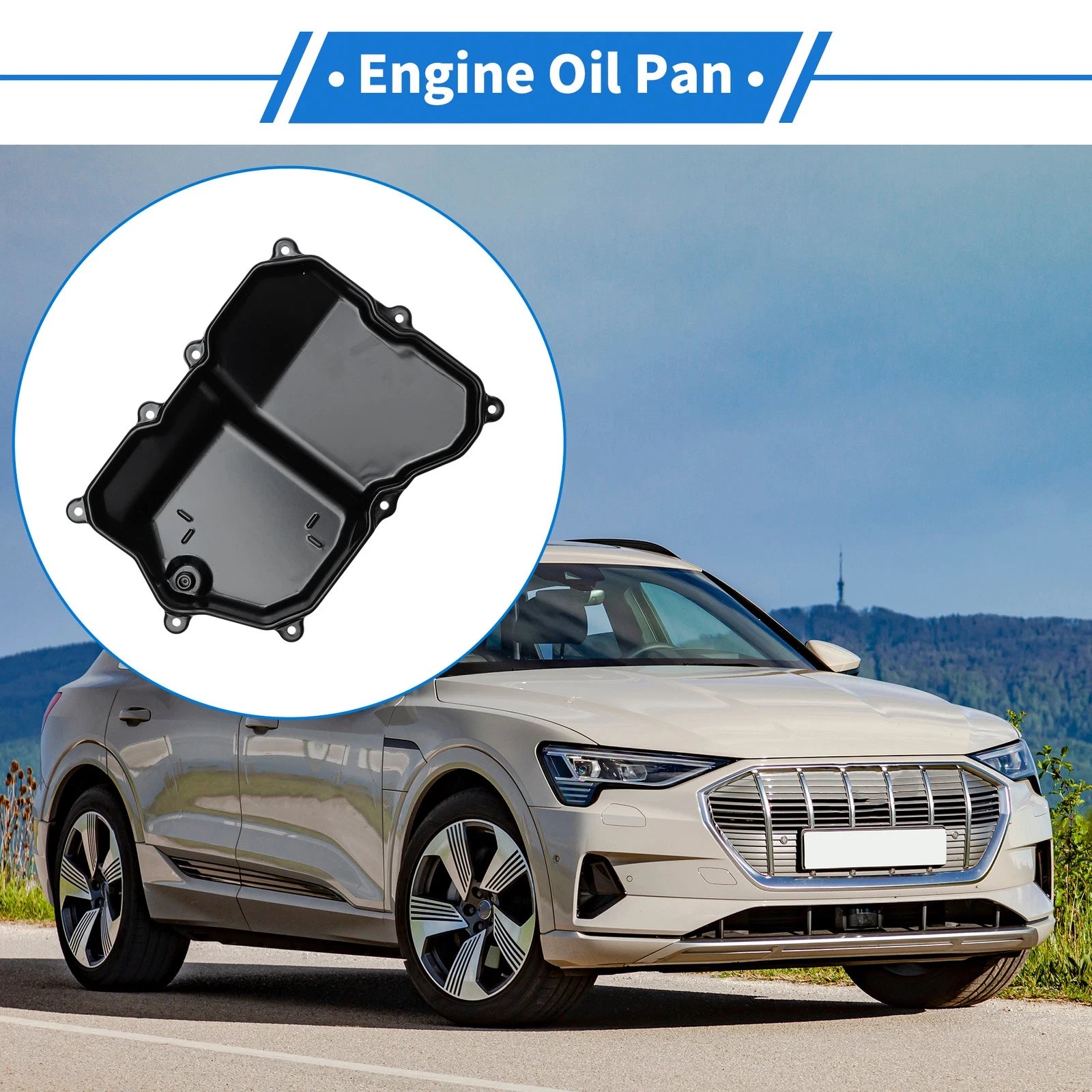 1 Pc Engine Oil Pan No. 265841/09M321361A for Audi Q3 (2015–2018) Steel Black