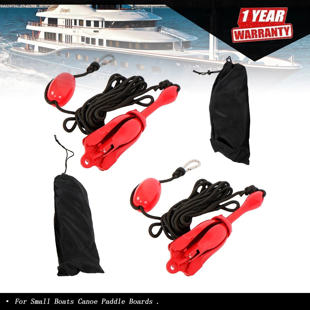 2-Pack Folding Kayak Anchor Set for Grapnel Boat (5.5LB)