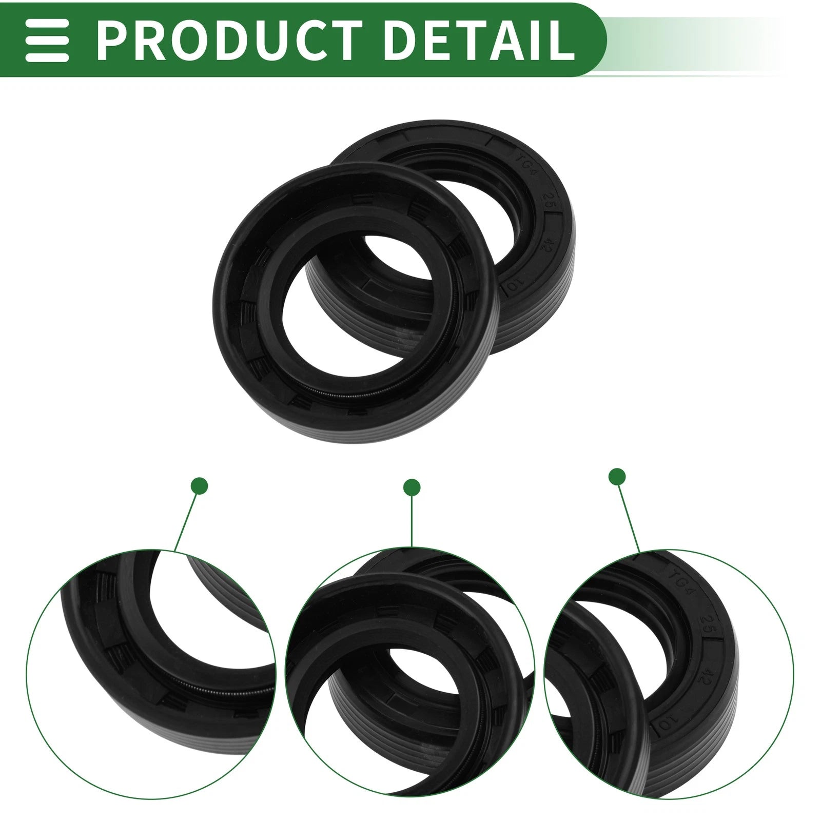 Oil Seal   25x42x10mm NBR Rubber Black