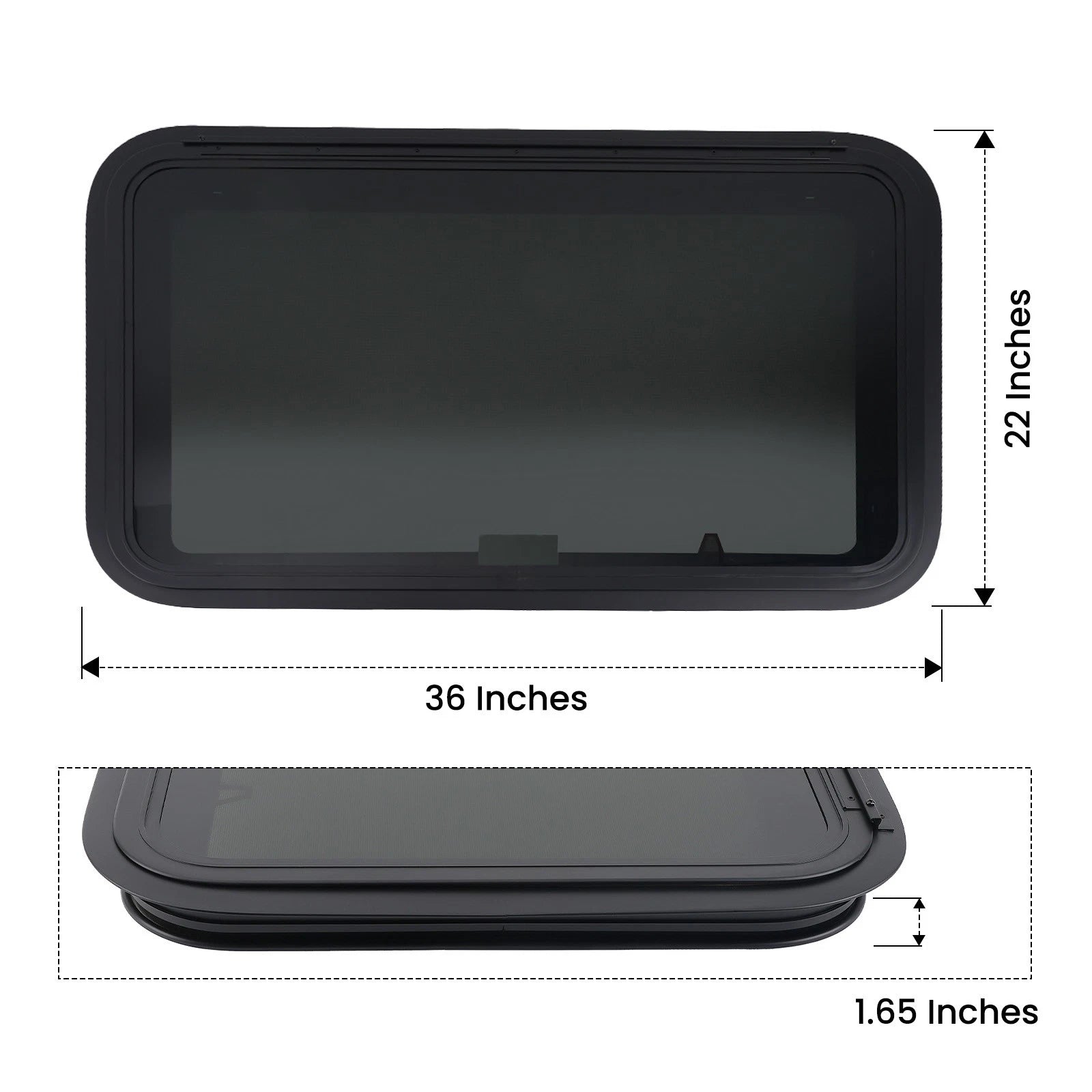 36" x 22" RV Camper Window Exit for RV Trailer Cargo Food Truck