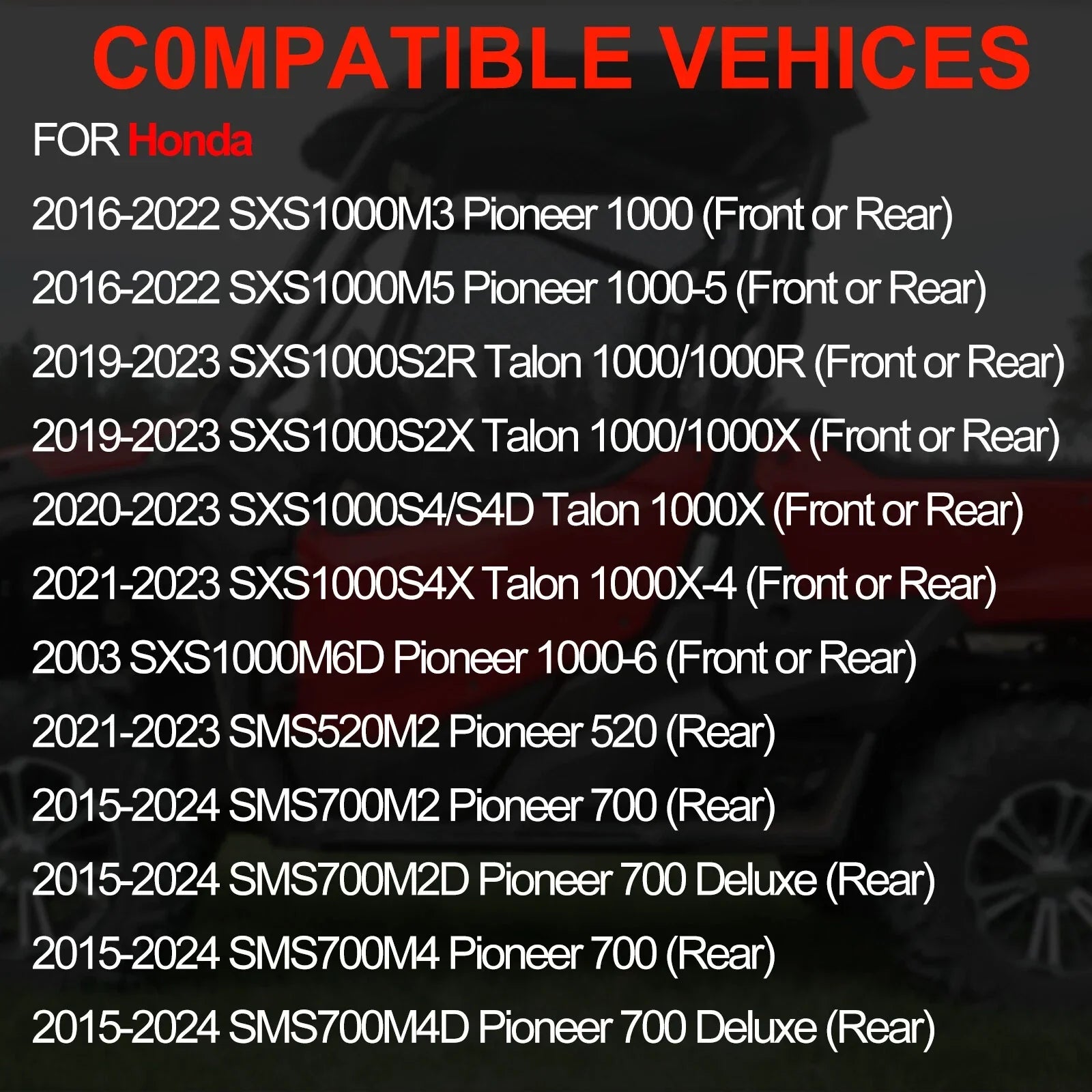 2x Front+Rear Wheel Bearing Circlip for Honda Pioneer 1000-5 (2016–2022)